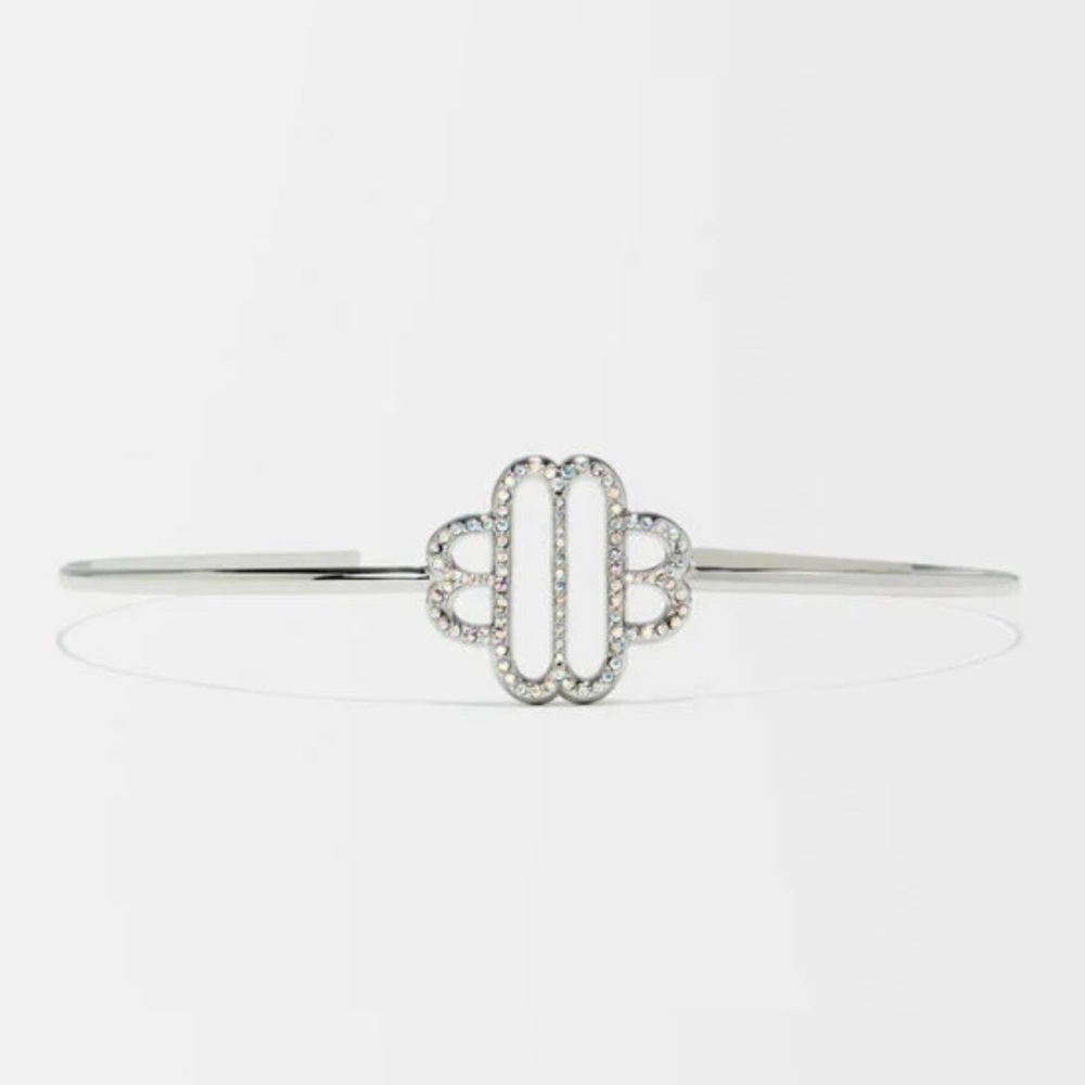 NWT MAJE Clover Logo Silver Headband